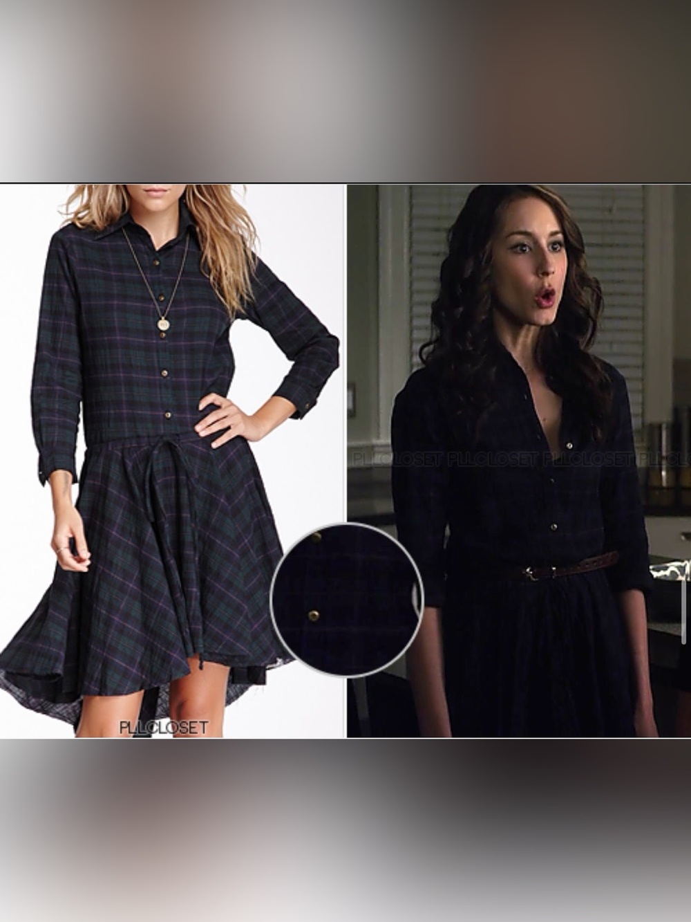 Willow & Clay Plaid High-Low Shirt Dress - Pretty Little Liars